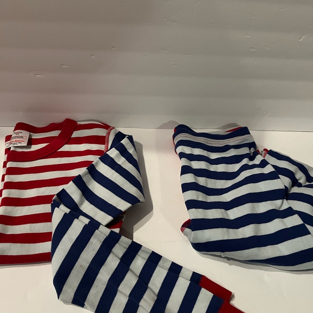 Hanna Andersson Red and Blue Striped Kids Pajama Set